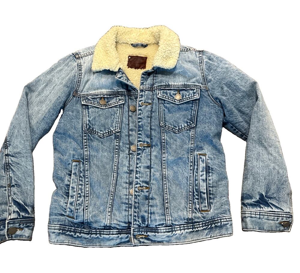 Abercrombie & Fitch Men's Sz Small A&F Denim Sherpa Lined jeans jean jacket